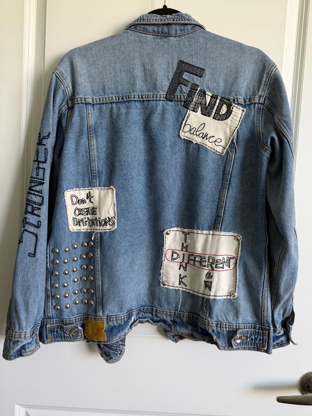 Zara Denim Jacket with Studs and Parches details